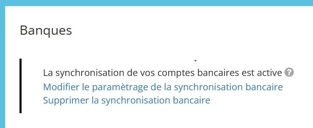 synchronisation de vos comptes bancaires