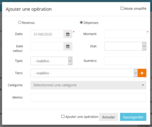 Ajouter / Modifier une opération