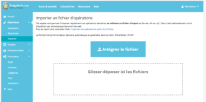 Page "Importer" - Application Budget facile - Budgetfacile.com