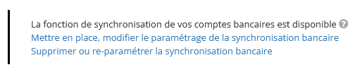 en cas de difficulté avec la synchronisation bancaire